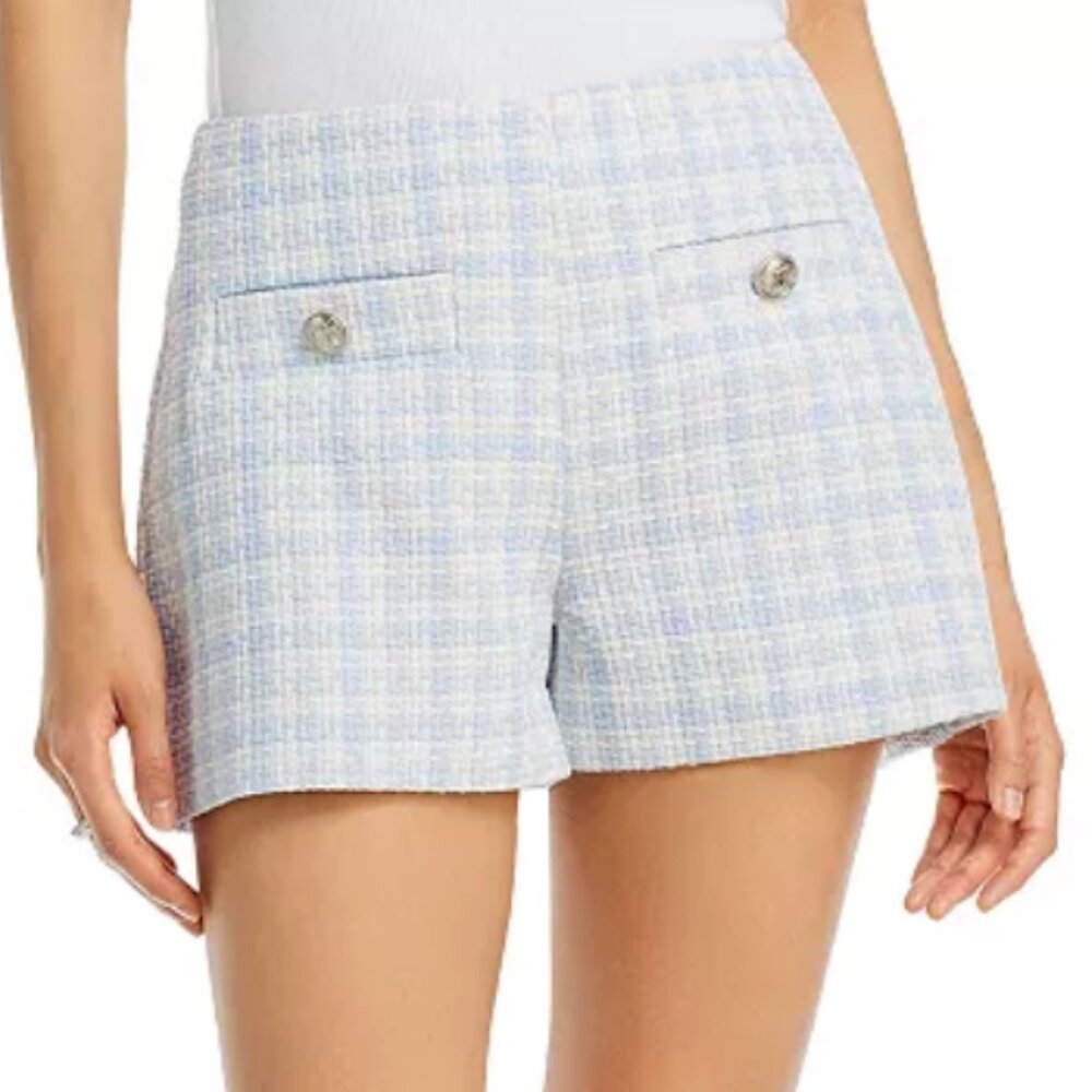 AQUA Tweed Shorts Light Blue Size Small